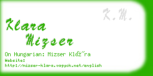 klara mizser business card